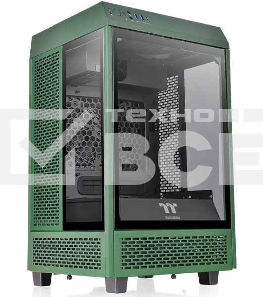 Компьютерный корпус Thermaltake The Tower 100 Racing Green черный без БП miniITX 1x120mm 3x140mm 2xUSB3.0 audio bott PSU