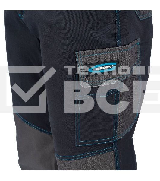 Брюки профессиональные рабочие, 97% хлопок 3% спандекс, XXL Gross