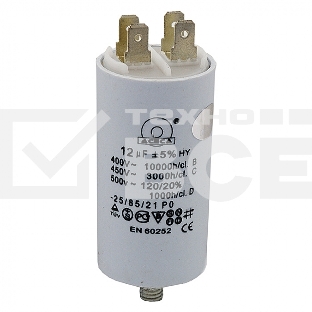 Конденсатор CBB60 12мкФ 450V (4 клеммы, крепление болтом) 304003