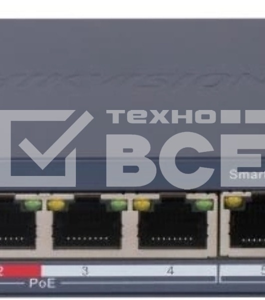 Коммутатор управляемый Hikvision DS-3E1106P-EI 4x100Мбит/с
