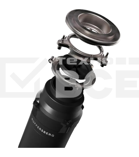 Измельчитель пищевых отходов Kuppersberg WSS 550 B, High-Tech, мощность 550 Вт, 3400-3800 об/мин, защита от перегрева, авто выключение, DC мотор, уровень шума 75 дБ, черный