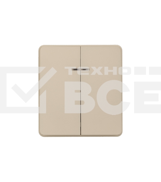 Выключатель KRANZ ROUND 2 кл с подсветкой 10А с/у шелк