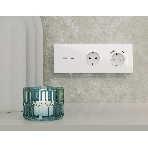 Комплект механизма розетки ALFA Белый матовый 2USB A+C 20W (быстрая зарядка) QUANT (AP1310, VM177) MA131010, фото6