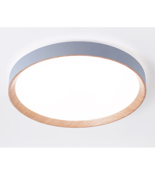 Потолочный светодиодный светильник Ambrella light FZ1322 GR/LWD серый/светлое дерево IP20 60W 3000-6400K D490*80 (ПДУ ИК)