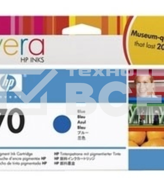 Картридж струйный HP №70 C9458A голубой для HP DJ Z2100/Z3100 (130мл)