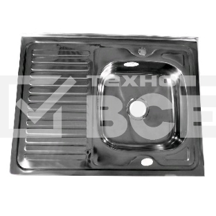 Мойка FABIA 62275R 80х60 наклад правая 0.6 мм + большой сифон с переливом накладная, правая, толщина 0,6 мм, глубина 160 мм