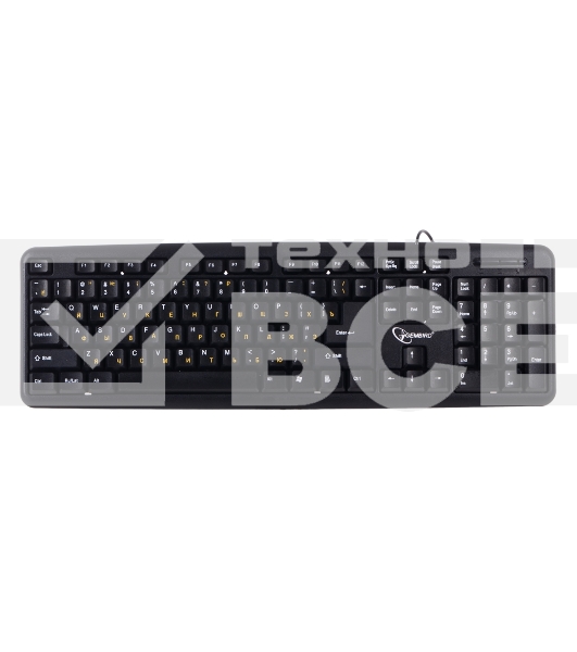 Клавиатура Gembird KB-8320U-Ru_Lat-BL, черный, USB, кнопка переключения RU/LAT,104 клавиши
