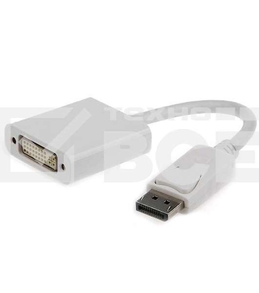 Переходник DisplayPort - DVI Cablexpert A-DPM-DVIF-002-W, 20M/19F, белый, пакет
