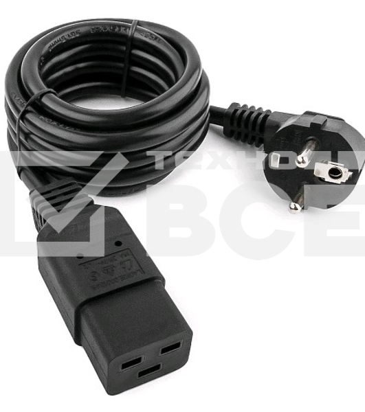 Кабель питания для UPC Gembird/Cablexpert, 1.8м, Schuko-С19, 16А, черный, с заземлением(PC-186-C19)