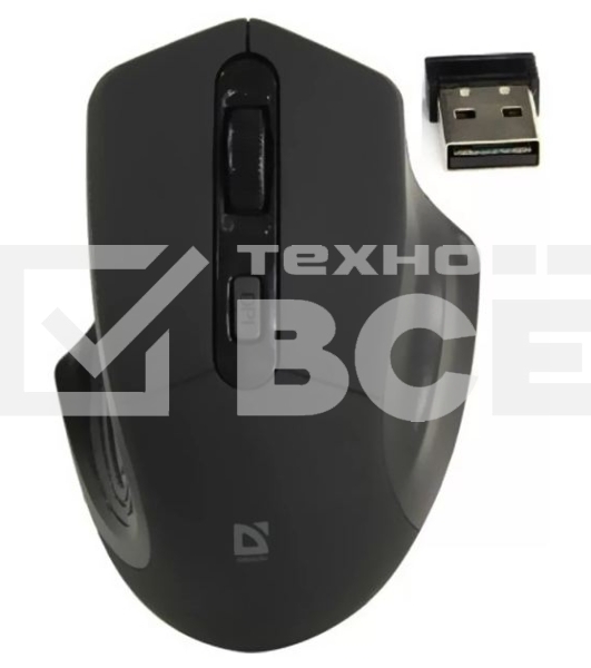 Мышь беспроводная Defender Datum MB-345 черный, 1600 dpi, радиоканал, USB, кнопки - 4