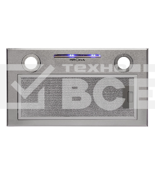 Вытяжка  Krona Ameli 600 inox S полновстраиваемая кухонная вытяжка встраивается в навесной шкафчик отвод / циркуляция Макс. производительность 1000 куб. м/ч ширина для установки 60 см мощность двигателя 230 Вт электронное управление тихий двигатель