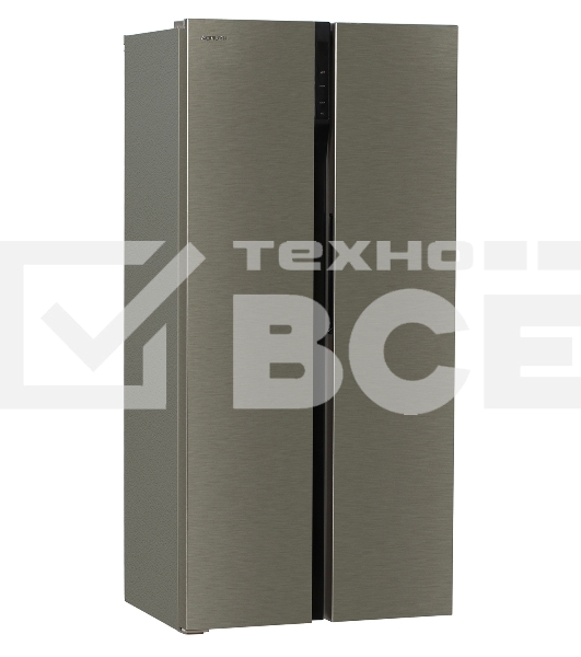 Холодильник Hyundai CS4505F нержавеющая сталь двухкамерный Side by Side 271/165л морозилка сбоку