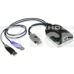 Модуль удлинителя, Display port+KBD+MOUSE USB,50 метр., для подкл. комплекта перключат. KN2124v/2140v/4124v/4140v/2116A/2132/4116/4132; KM0532/0932/0032, макс.разреш. 1600х1200, RJ45+HD-DP+USB A-тип, Female+2xMale, без Б.П., (DDC2B) [KA7169] DisplayPort U