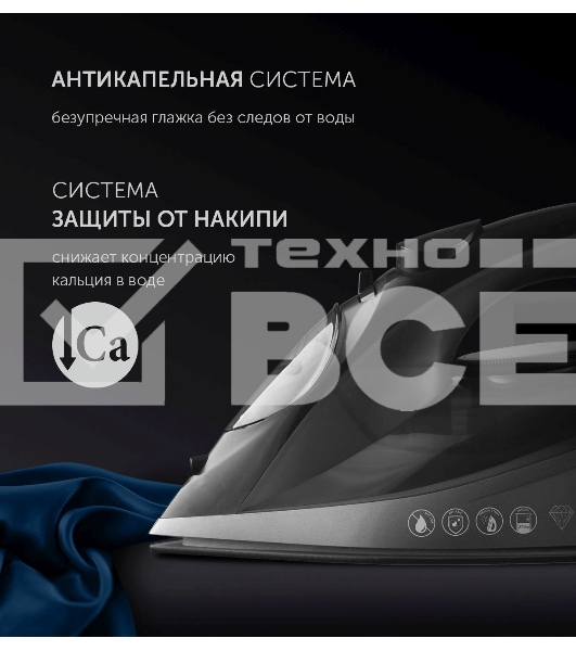 Утюг POLARIS PIR 2430K черный 2400Вт