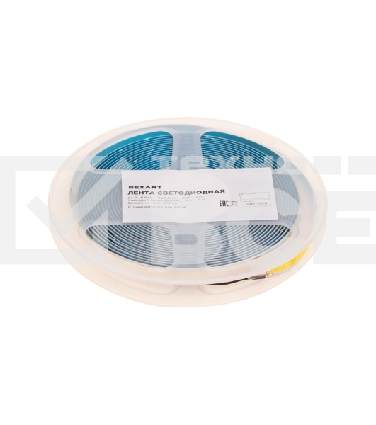 Лента светодиодная 24В, COB 8Вт/м, 320 LED/м, 6500K, 8мм, 5м, IP20 Rexant