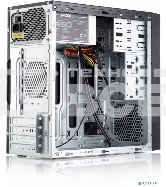 Компьютерный корпус Foxline FL-733(R)-FZ500R  mATX, 2x5.25EXT, 2x3.5EXT, 5x3.5INT, 2xUSB3.0, HDA, w/o FAN, w/450W ATX PSU, w/1.2m EU pwr cord