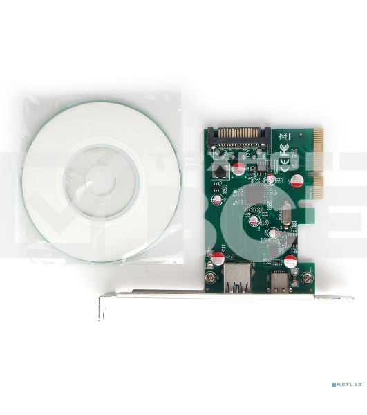 Контроллер USB  Gembird SPCR-02, в PCI, порты: 2 внешн. USB 3.0 Type-C