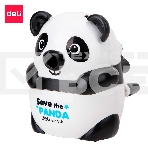 Точилка для карандашей механическая Deli Панда E0518, 1 отверстие, пластик, черный, фото3