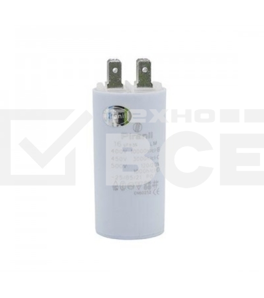 Конденсатор CBB60 16мкФ 450V, 37x70мм (4 клеммы, крепление болтом) 304004