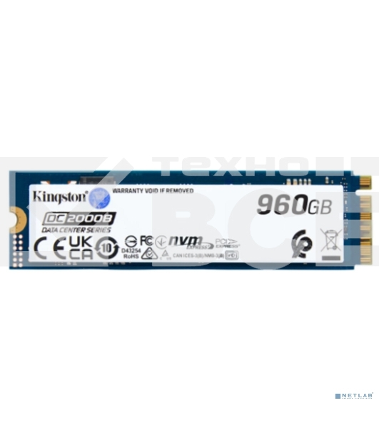 Накопитель SSD Kingston PCIe 4.0 x4 960GB SEDC2000BM8/960G DC2000B M.2 2280 0.4 DWPD