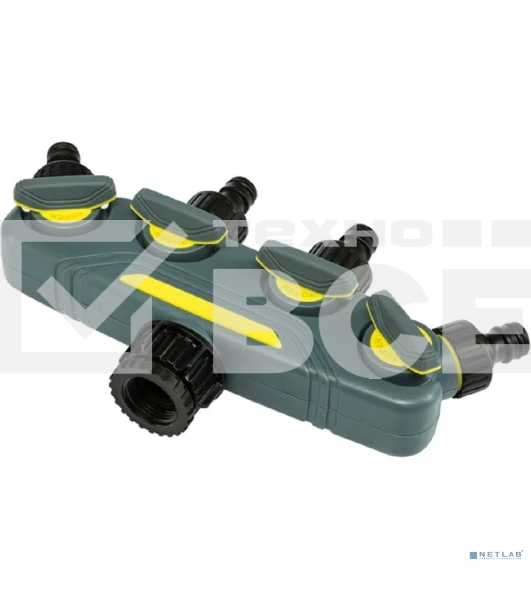 Разветвитель 4-канальный на кран 1/2'-3/4' Профи ЧЕТЫРЕ СЕЗОНА