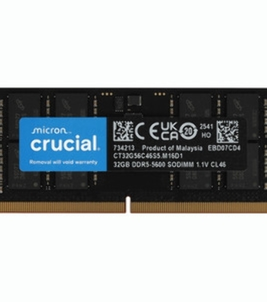 Оперативная память Crucial, DDR5, 32GB (1x32GB), 5600MHz, CL46 SO-DIMM
