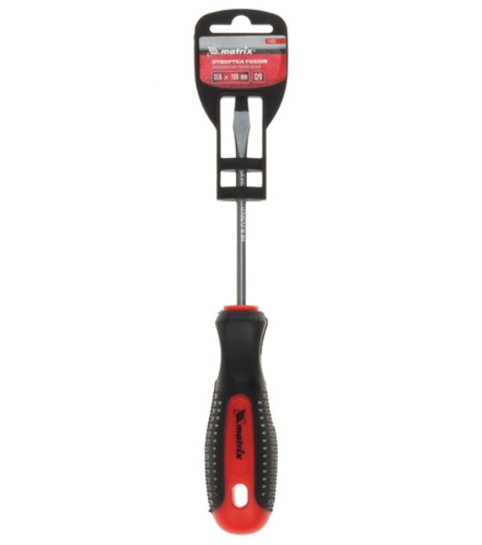 Отвертка Matrix fusion 11423 sl6.0х100 мм crv 3х компонентная рукоятка ''anti slip''