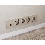 Комплект мех-ма компьютерной розетки RJ-45 экранированной с автоматической защитной шторкой ALFA Серо-бежевый матовый QUANT (AP3720, VM185) MA372005, фото4