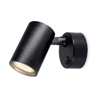 Накладной поворотный спот с выключателем Ambrella light TA1292 BK черный GU10 max 12W 87*55*138
