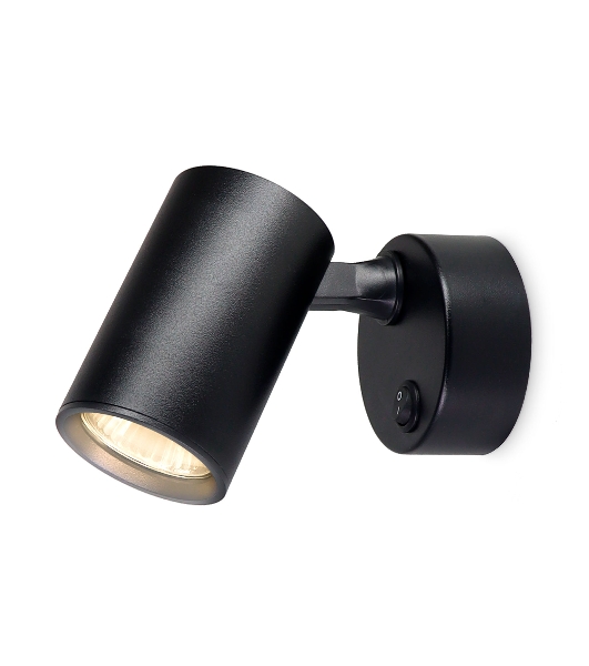 Накладной поворотный спот с выключателем Ambrella light TA1292 BK черный GU10 max 12W 87*55*138