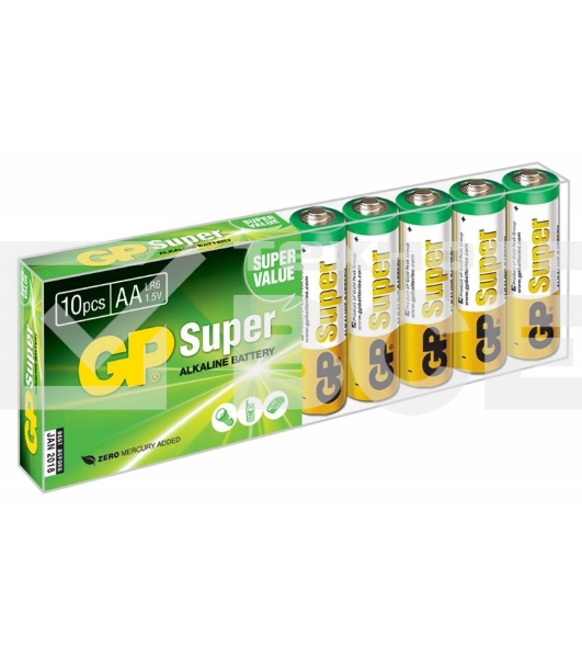 Батарея GP Super Alkaline 15AA21-2CRSWC10 AA (10шт) спайка