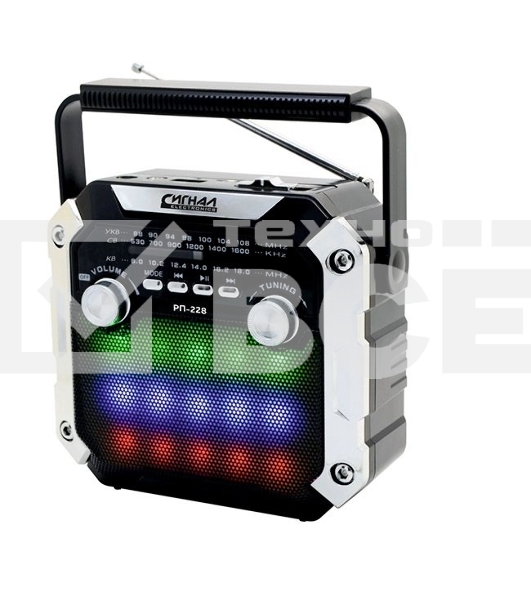 Радиоприемник портативный Сигнал РП-228 черный USB microSD