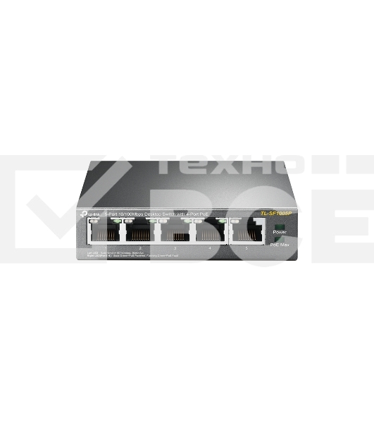 Коммутатор TP-Link SMB TL-SF1005P 5-портовый 10/100 Мбит/с настольный коммутатор с 4 портами PoE 
