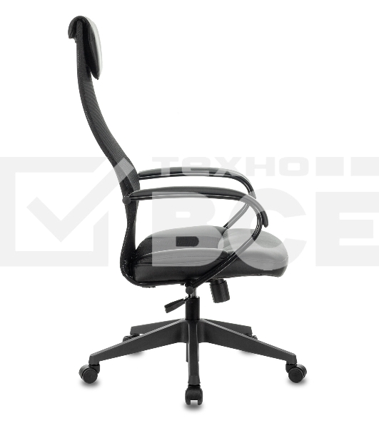 Кресло руководителя Бюрократ CH-608/BLACK TW-01 TW-11 черный, спинка сетка, искусст.кожа/ткань