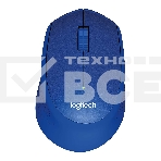 Мышь беспроводная Logitech M330 SILENT PLUS синий, 1000 dpi, радиоканал, USB, кнопки - 3, фото6