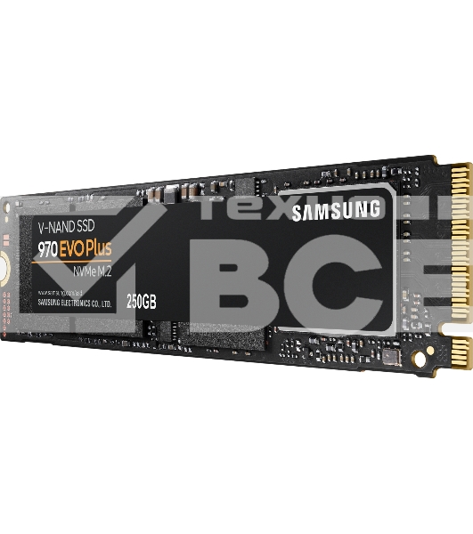 Накопитель SSD Samsung 970 EVO Plus MZ-V7S250BW, 250Gb, PCIe 3.0 x4, M.2 2280, NVMe, R/W 3500/2300