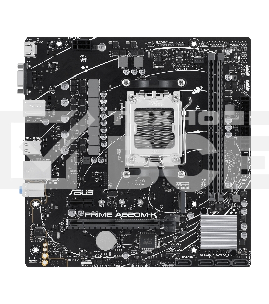Материнская плата ASUS PRIME A620M-K, AM5, AMD A620, 2xDDR5, 4xSATA, 1xM.2, 1xPCI-E 4.0 x16, 1xPCI-E x1, 1xHDMI, 1xVGA, 1x 1Gb LAN, 4xUSB-A 3.2 Gen 1, 2xUSB-A 2.0, 3x3.5 мм, 7.1, Micro-ATX