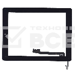 Сенсорное стекло (тачскрин) для iPad 4 черное с кнопкой OEM, фото3