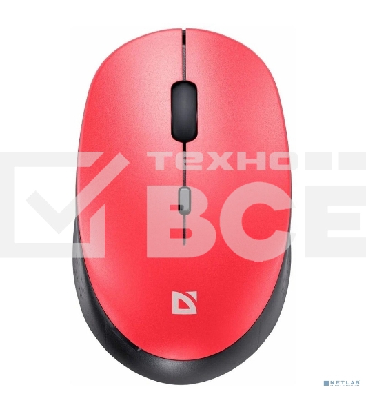 Мышь беспроводная Defender Auris MB-027 красный, 1600 dpi, радиоканал, USB, кнопки - 4
