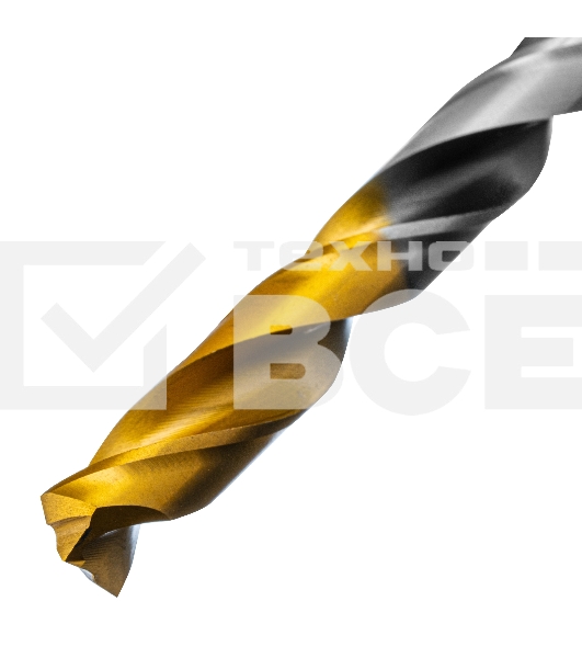 Сверло спиральное по металлу 8,5 x 117мм, Р6М5, Golden Tip, многогранная заточка Denzel