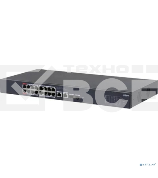 Коммутатор Dahua DH-CS4218-16ET-135 (L2) 16x100Мбит/с 2xКомбо (1000BASE-T/SFP) 16PoE 135W управляемый