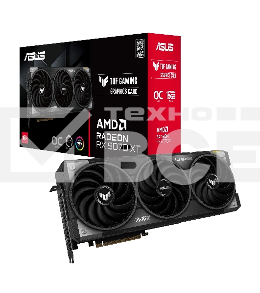 Видеокарта ASUS RX9070XT TUF GAMING OC 16GB GDDR6 256bit 3xDP HDMI 3FAN RTL TUF-RX9070XT-O16G-GAMING
