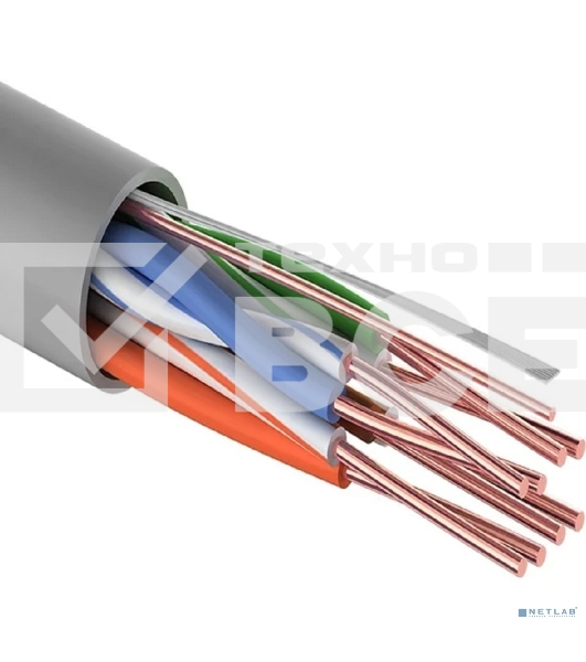 Кабель UTP PROconnect 4PR 24AWG, CU (медь), CAT5E, 100 МГц, PVC, серый, бухта 100 м