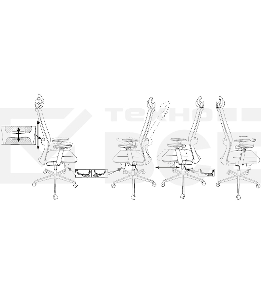 Кресло руководителя Бюрократ MC-912-H черный, сетка с подголов. крестов. металл хром