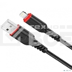 Кабель HOCO X59/ USB кабель Lightning/ 2m/ 2.4A/ Нейлон/ Black, фото4