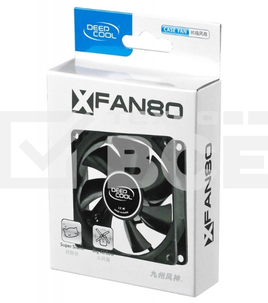 Вентилятор для корпуса DEEPCOOL XFAN 80 черный, 80 мм, 1800 об/мин, 20.3 дБ, 4 pin