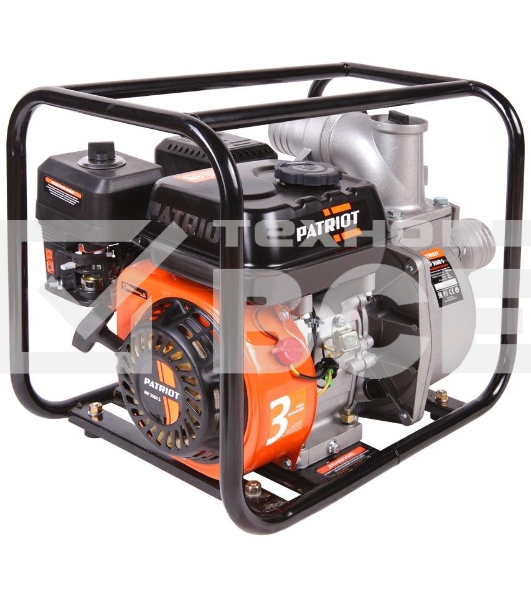 Мотопомпа PATRIOT MP 3060 S [335101430] {Двиг. 4-т, АИ-92, 196сс, 6.5 л.с., самовсас., макс.производит.60 м?/ч (1000 л/м), макс.глуб.всас.8 м., макс.нап.30 м., диам.патруб.3