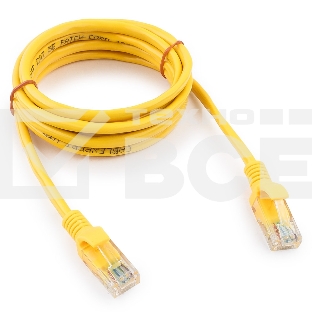 Патч-корд медный UTP Cablexpert PP10-2M/Y кат.5e, 2м, литой, многожильный (жёлтый)