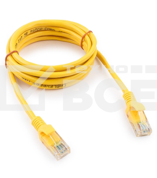 Патч-корд медный UTP Cablexpert PP10-2M/Y кат.5e, 2м, литой, многожильный (жёлтый)