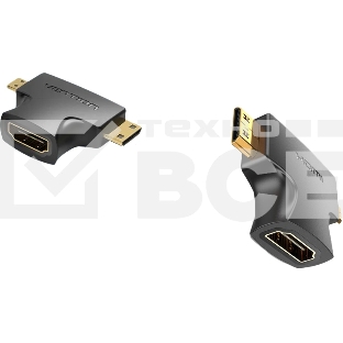 Адаптер-переходник Vention HDMI 19F/Mini HDMI+Micro HDMI